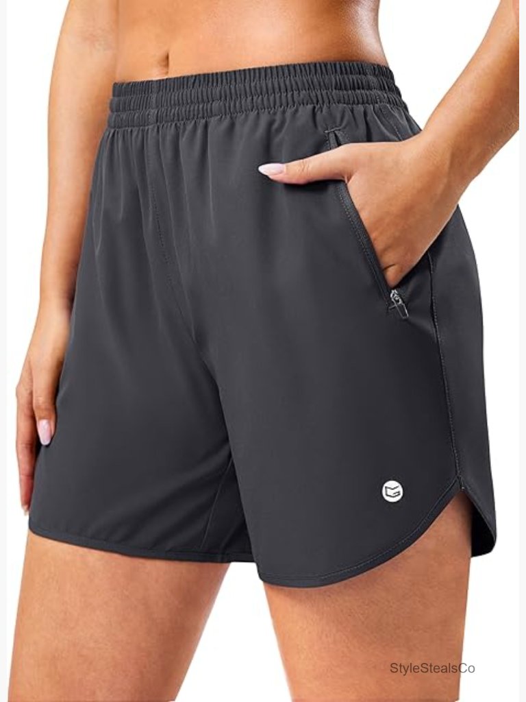 5" Or 7" Inseam Athletic Running Shorts With Liner & Zip Pockets